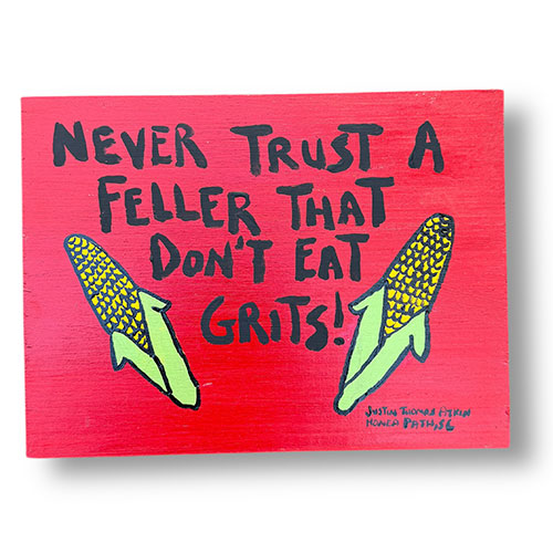 Justin Atkin 11x8 Painting Never Trust WP5870